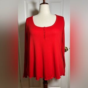 Lane Bryant Vibrant Red Long Sleeve Women’s Top